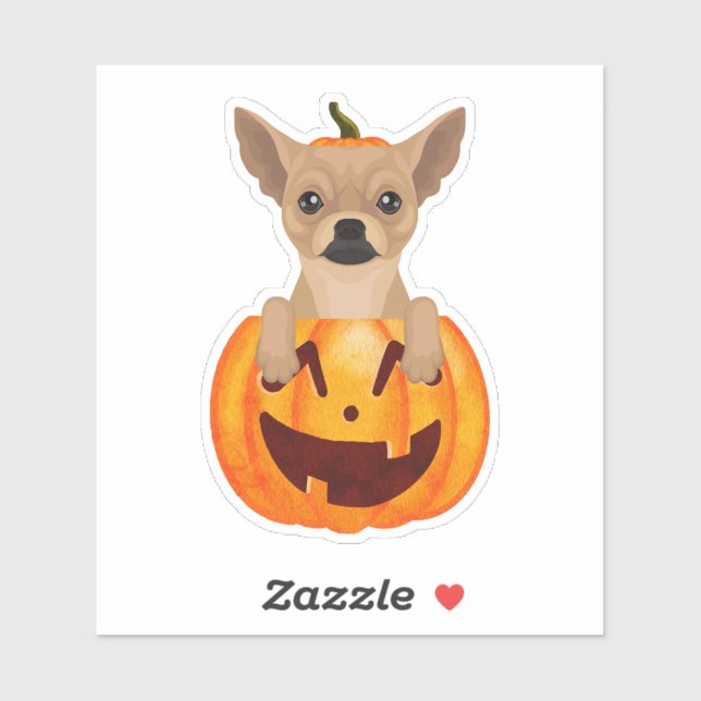 Adesivo Chihuahua Pumpkin Sticker (Folha)