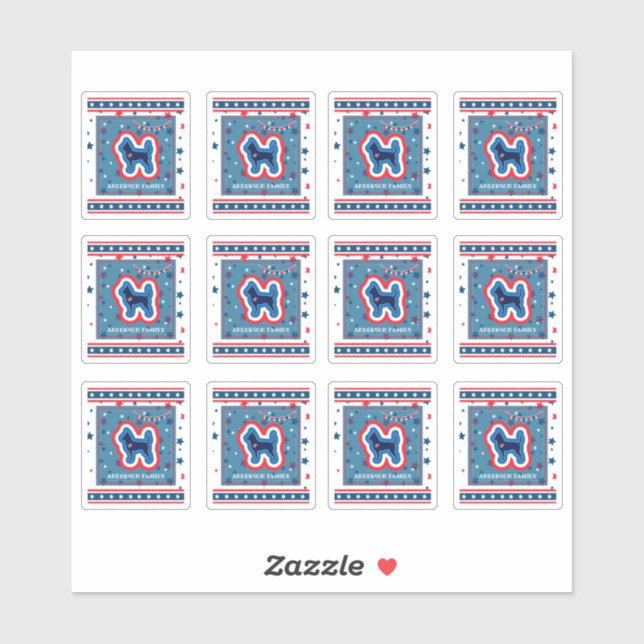 Adesivo Chihuahua Stars Red White E Blue 4 De Julho (Folha)