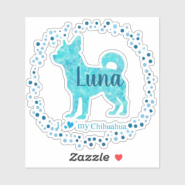 Adesivo Chihuahua Sticker - Presente Azul Pastel Personali
