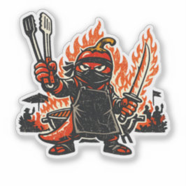 Adesivo Chili Ninja Mestre de Churrasco — Fogo de Verão Vi