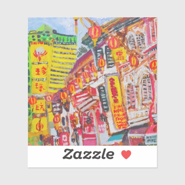 Adesivo Chinatown Singapura (Folha)