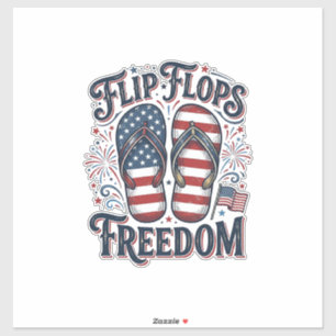 Adesivo Chinelos Liberdade Patriótico Verão Camisa Design_