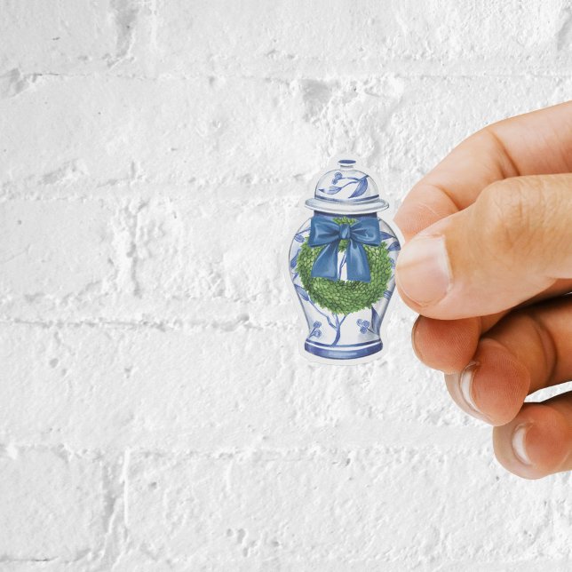 Adesivo Chinoiserie Natal Ginger Jar Vinyl Sticker (Ginger Jar Christmas Sticker)