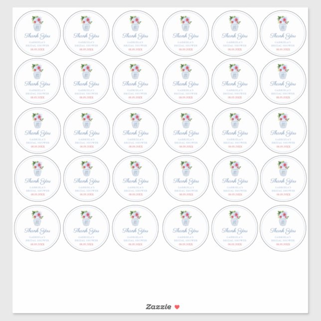 Adesivo Chinoiserie Red White E Blue Medium Favor (Folha)