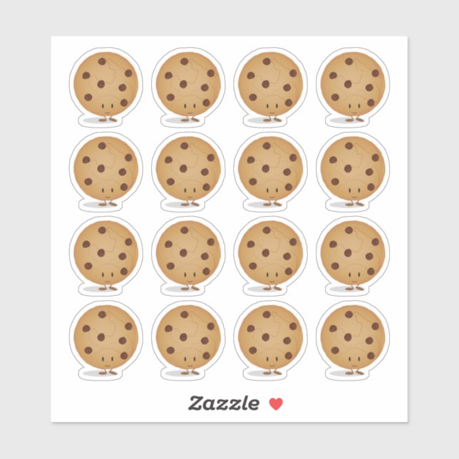 Adesivo Chip Cookie Feliz e Bonito Chocolate (Folha)