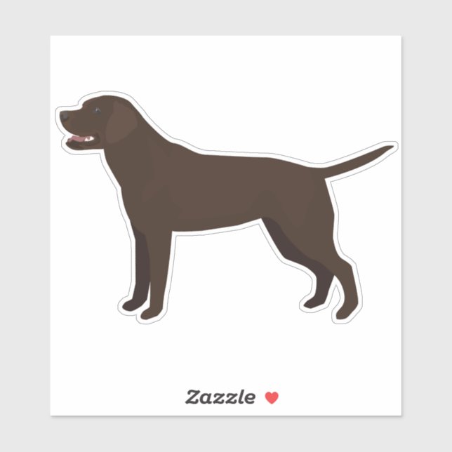 Adesivo Chocolate Labrador Cachorro de Retriever Silhouett (Folha)