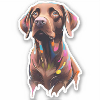 Adesivo Chocolate Labrador Retriever, "Beau" Vinil Decal,