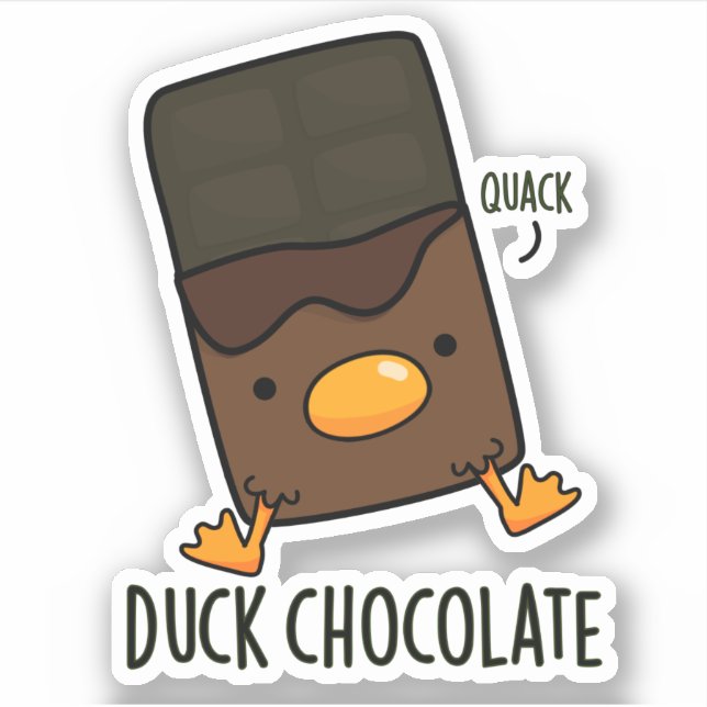 Adesivo Chocolate Pato Funny Dark Chocolate Pun (Frente)