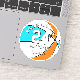 Adesivo choose ANY team colors athlete name basketball