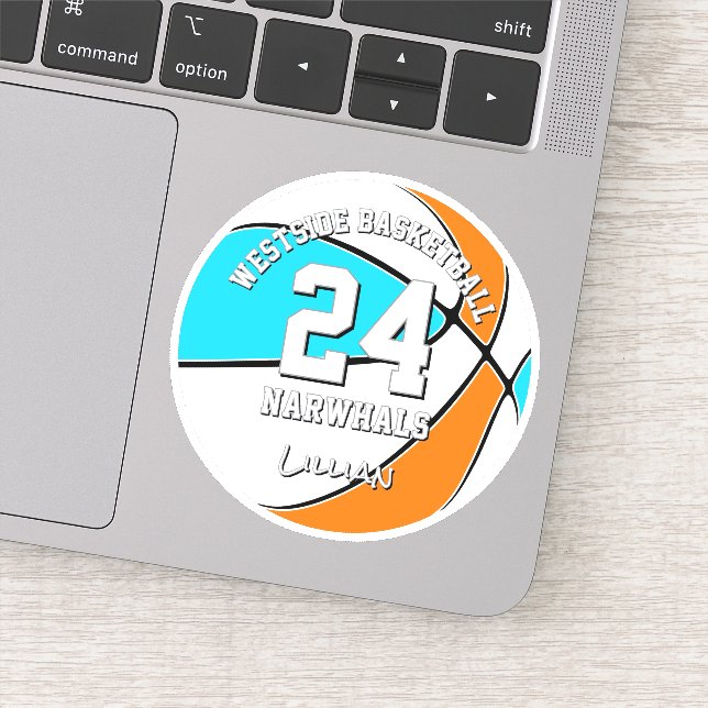 Adesivo choose ANY team colors athlete name basketball (Detalhe)