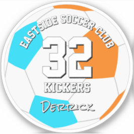 Adesivo choose ANY team colors athlete name soccer player