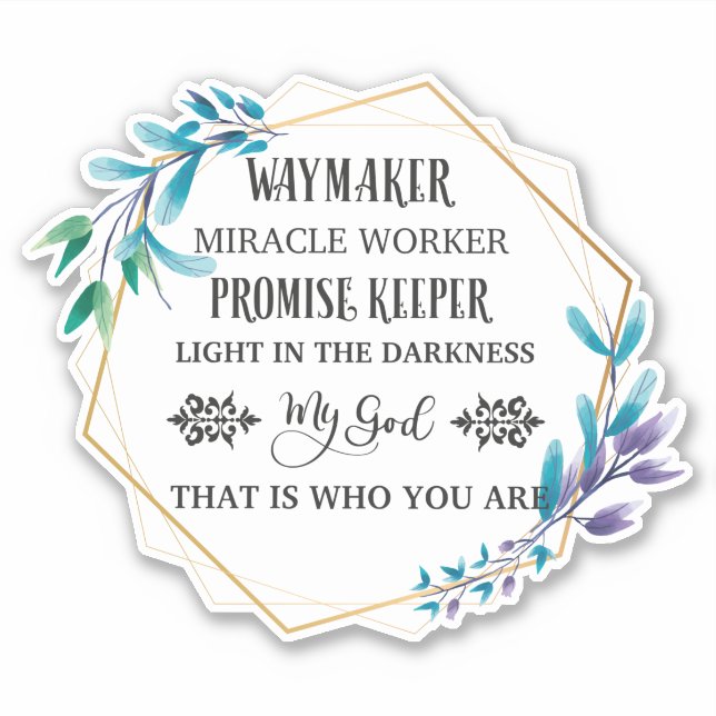 Adesivo Christian Blue Floral Wreath (Frente)