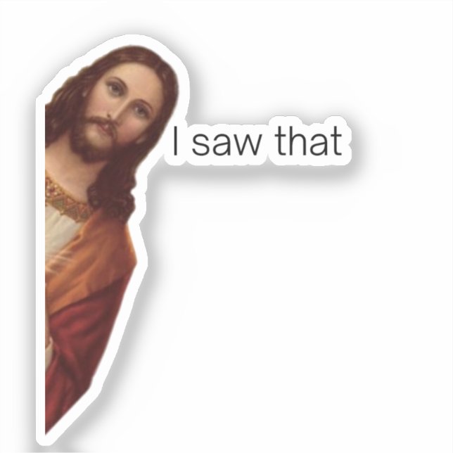 Adesivo Christian Jesus está te vigiando, Jesus, eu vi que (Frente)