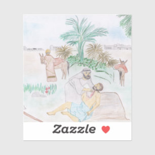 Adesivo Christian Trabalho de arte O bom samaritano