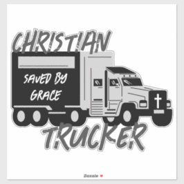 Adesivo Christian Trucker Salvo Por Grace Grunge Cross
