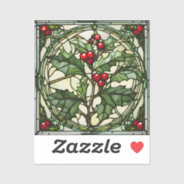Adesivo Christimas Stainha Glass: Yule Holly Vinyl Sticker