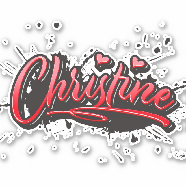 Adesivo Christine red Heart Graffiti Aufkleber Sticker (Frente)