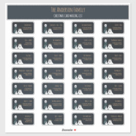 Adesivo Christmas Card Mailing List Label Set Llama Sheep 