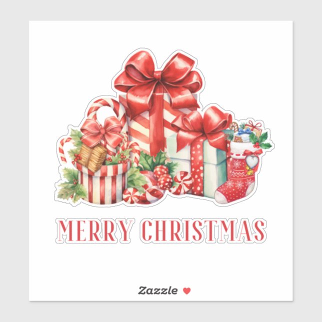Adesivo Christmas Gifts Presents Candy Cane Stickers  (Folha)