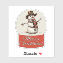 Adesivo Christmas Glass Ball Snowman Merry Christmas