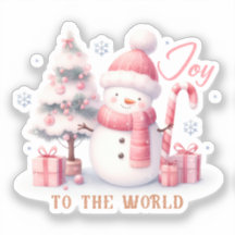 Christmas Joy to the World Vinyl Sticker