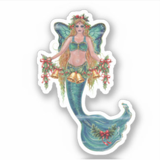 Adesivo Christmas mermaid stickers by Renee Lavoie