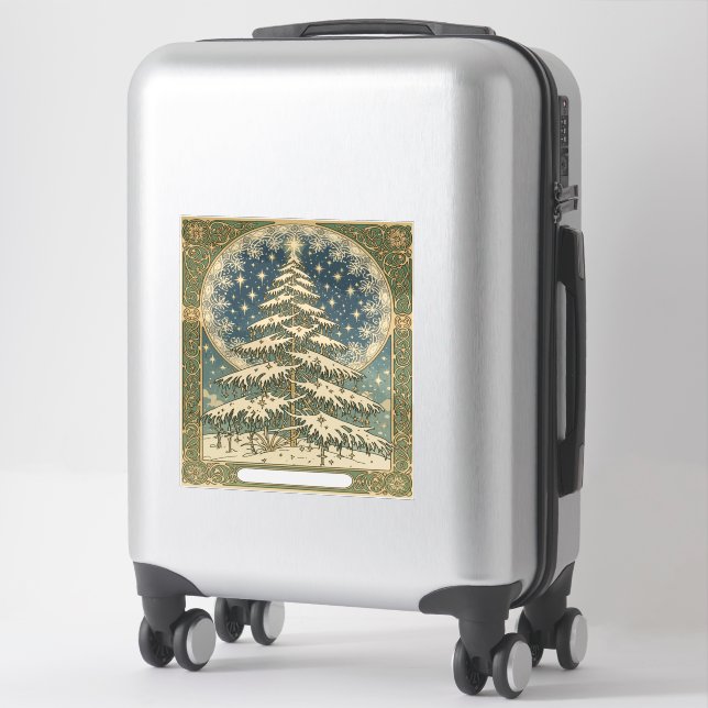 Adesivo Christmas Yule Tree Snowflakes and Stars Art Nouve (Mala)