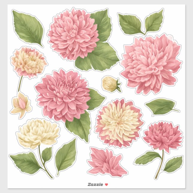 Adesivo Chrysanthemum Peach Cream Custom Vinyl (Folha)