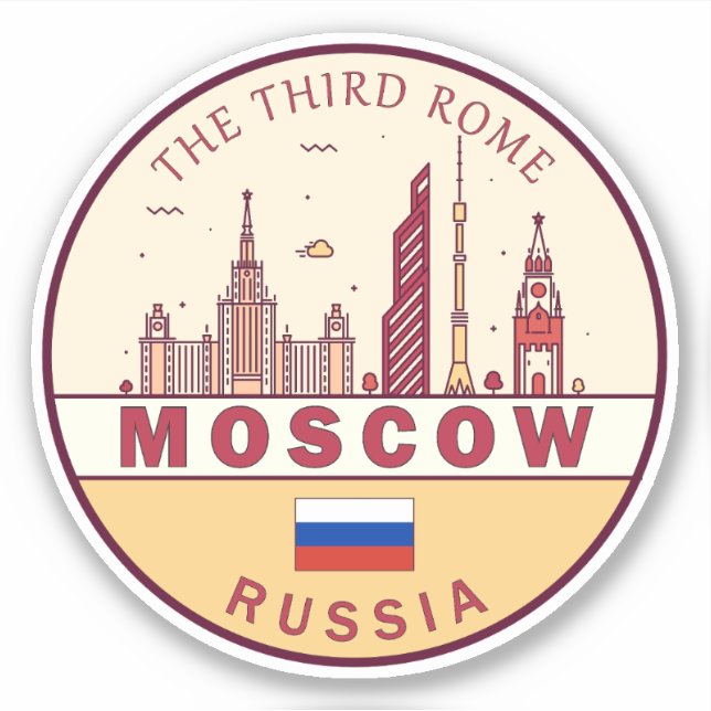Adesivo Cidade da Rússia - Skyline Emblem (Frente)