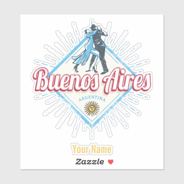 Adesivo Cidade de Buenos Aires Argentina Retro Tango Vinta (Folha)
