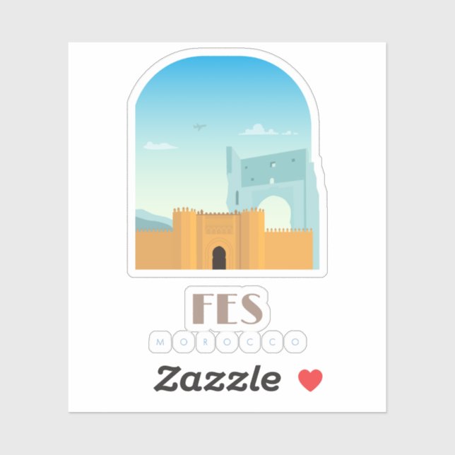 Adesivo Cidade de Fes morocco Skyline (Folha)