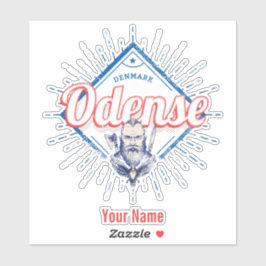 Adesivo Cidade Odense Dinamarca Retro Viking Vintage Souve