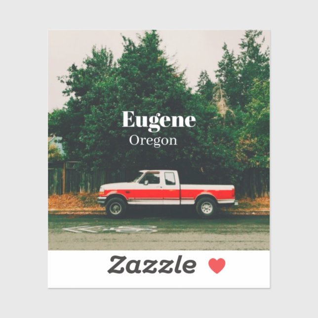 Adesivo Cidade universitária de Eugene - Oregon (Folha)