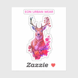 ADESIVO CIERVO ENTRE FLORES