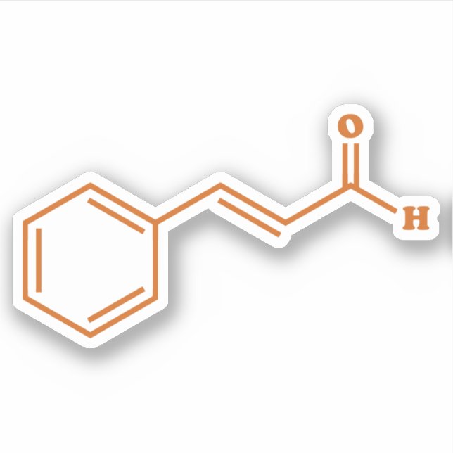 Adesivo Cinamaldeído Cinamaldeído Fórmula Química Molecula (Frente)