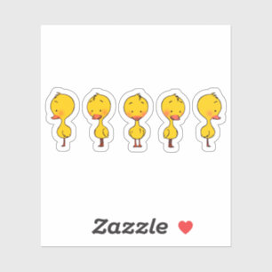 Adesivo Cinco Bons Patos Amarelos de Cartoon