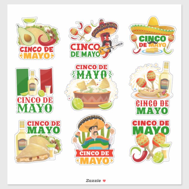 Adesivo Cinco De Mayo Sticker (Folha)