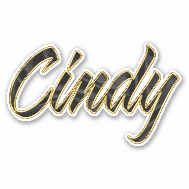 Adesivo Cindy black gold Lettering Aufkleber Sticker (Frente)