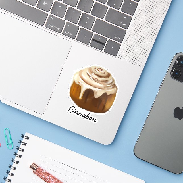 Adesivo Cinnabon (Notebook com iPhone)
