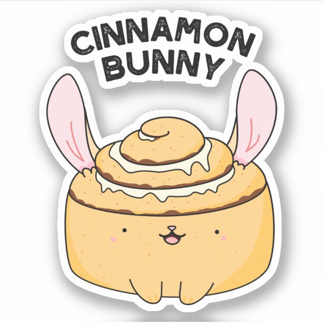 Adesivo Cinnamon Bunny Funny Cinnamon Bun Pun (Frente)