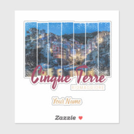 Adesivo Cinque Terre Riomaggiore italiano Vintage Souvenir