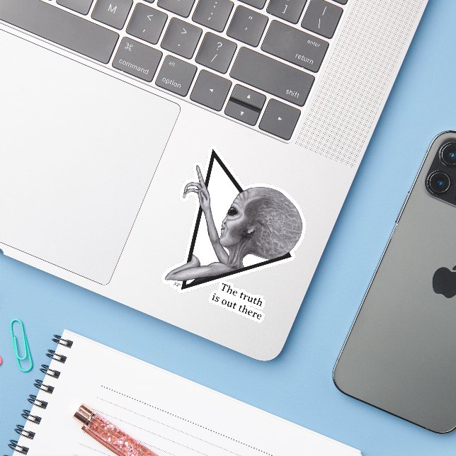 Adesivo Cinza, a verdade está lá fora (Notebook com iPhone)