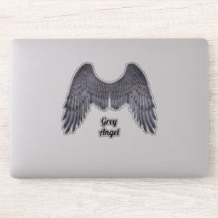 Adesivo Cinza Anjo Escuro Asas Vinil Cutout Adesker