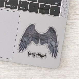 Adesivo Cinza Anjo Escuro Vinheta de Vinil Cutout