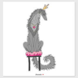 Adesivo Cinza Borzoi Die Cort Vinyl Sticker