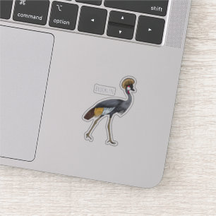 Adesivo Cinza de desenho animado de pássaros com guindaste