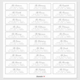 Adesivo Cinza Escura Clássica Caligrafia Convidado