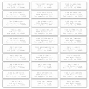 Adesivo Cinza Escuro Clássico Endereço de Convidado Branco