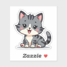 Adesivo Cinza Kawaii por Kitten - Dose Sonolenta