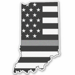 Adesivo Cinza Line Flag Indiana